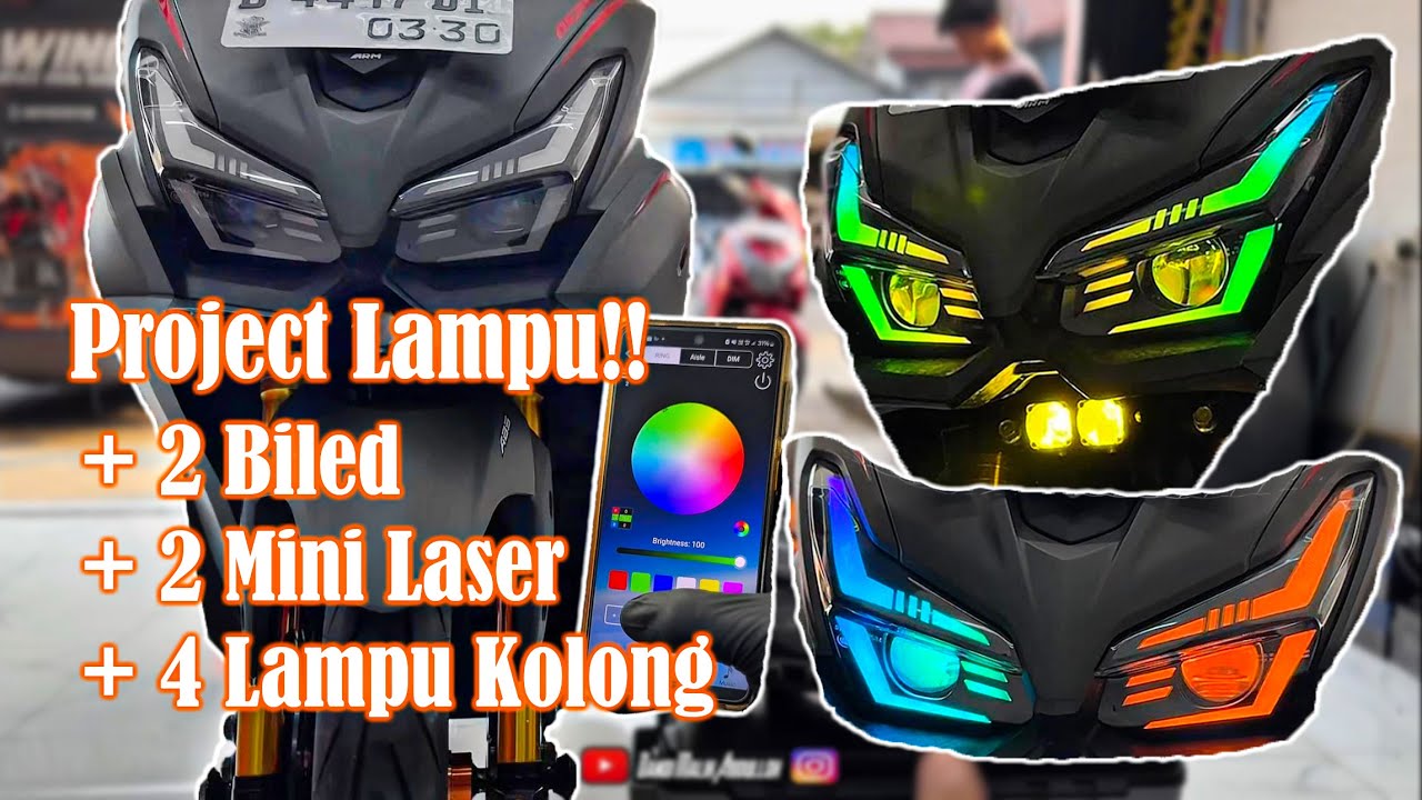 Project BILED + Mini Laser + Lampu Kolong ‼️ Aerox Turbo Makin Menyala dan Sangar