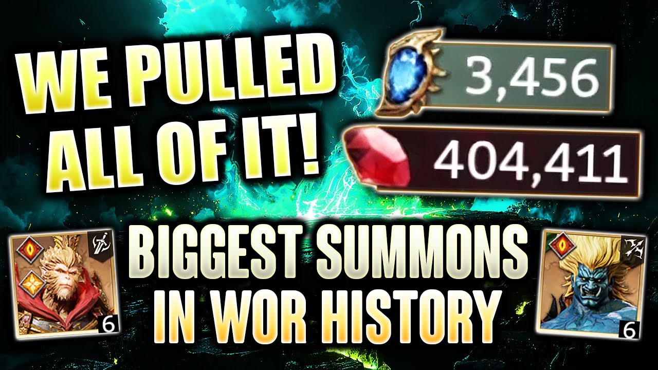 8,000 SUMMONS Largest Session in WoR HISTORY! We Pulled A5 Sun Wukong & A5 Raizan from SCRATCH #WoR