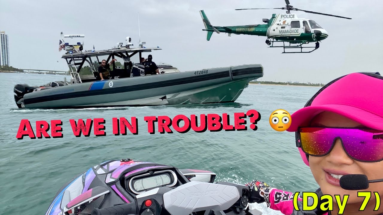 STOPPED by Helicopter Border Patrol and Police Bimini, Bahamas -to- Miami Jet Ski Sea-Doo (Day7)