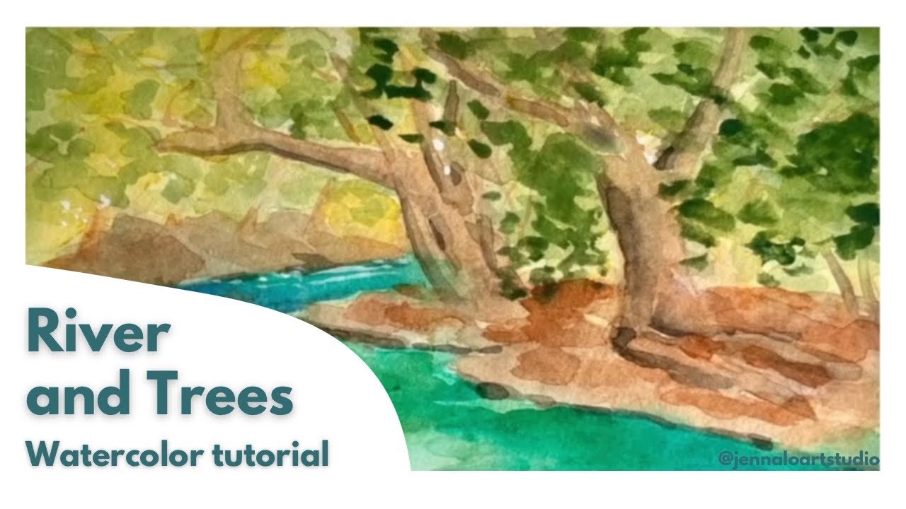 River and Trees | Full Watercolor Tutorial Part 1