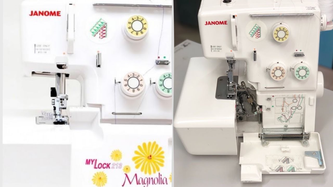 How to thread Janome MyLock 213 Magnolia Overlock Machine| Serger.