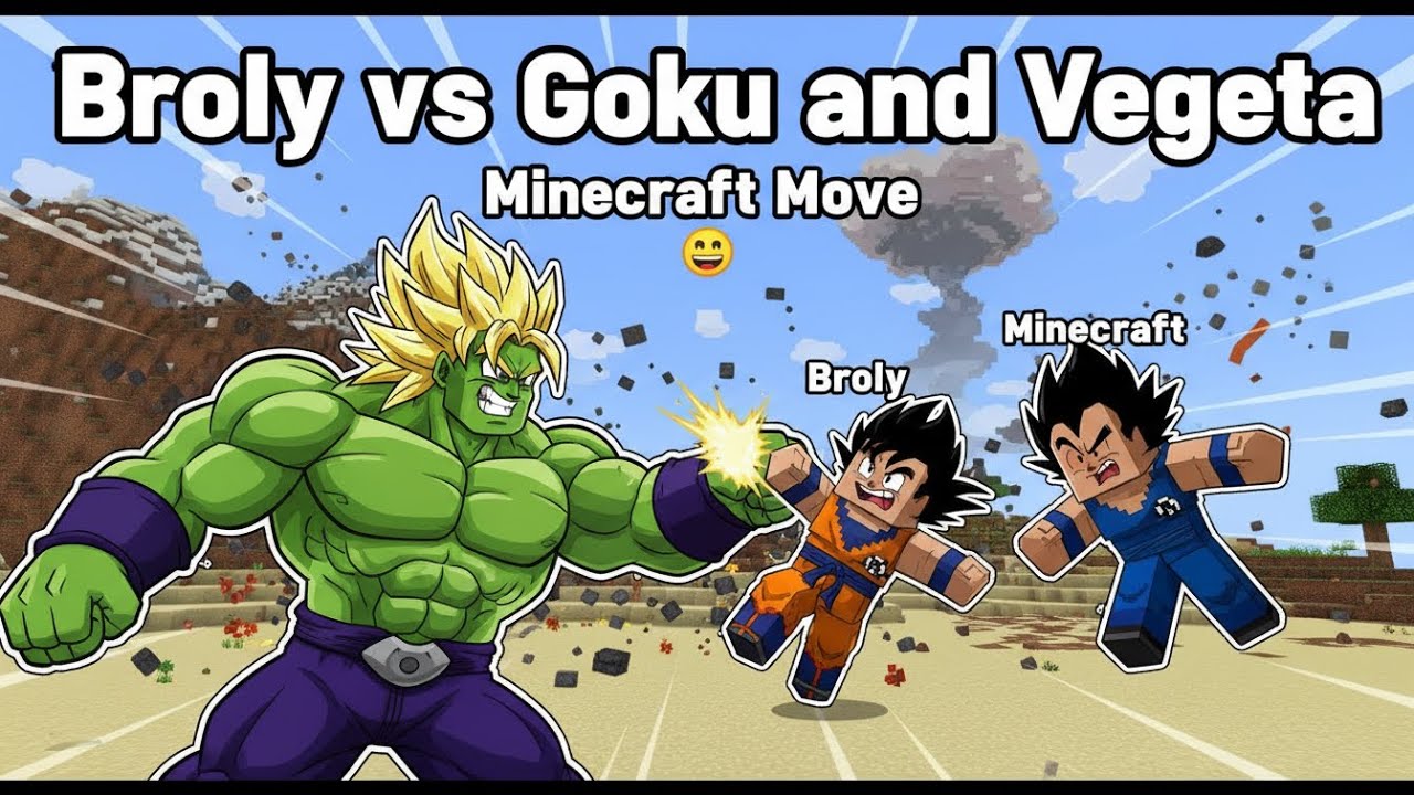 Minecraft,Broly vs  Goku and Vegeta - THE MOVIE (Minecraft Animation)