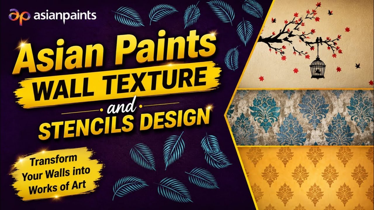 Latest Stencil Wall Painting // Wall Stencil Painting Design / Stencil Design ideas 🤩🦚