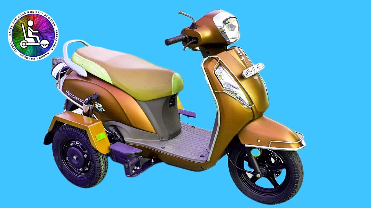 THREE WHEELER SCOOTER WALK AROUND MODIFIED BY BAJEE AND SONS MOBILITY VIJAYAWADA PH 98484-58025.