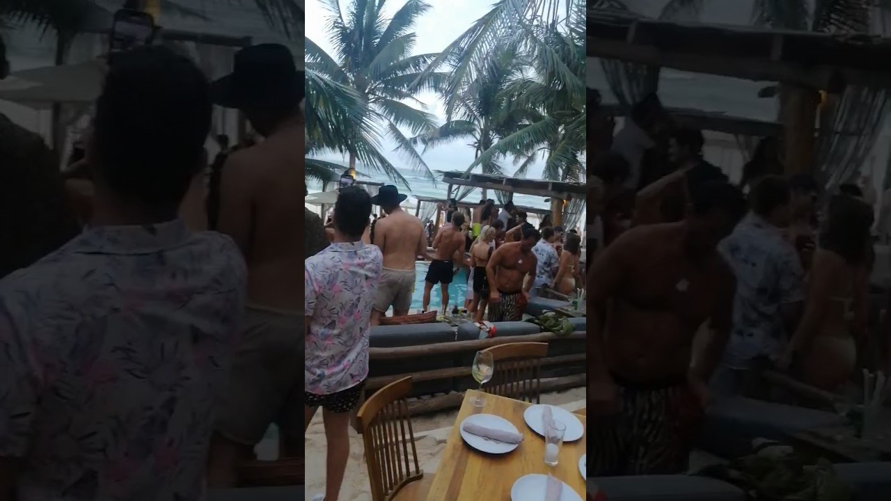 Beach club in Tulum 🇲🇽 day party in front the beach M&eacute;xico #party