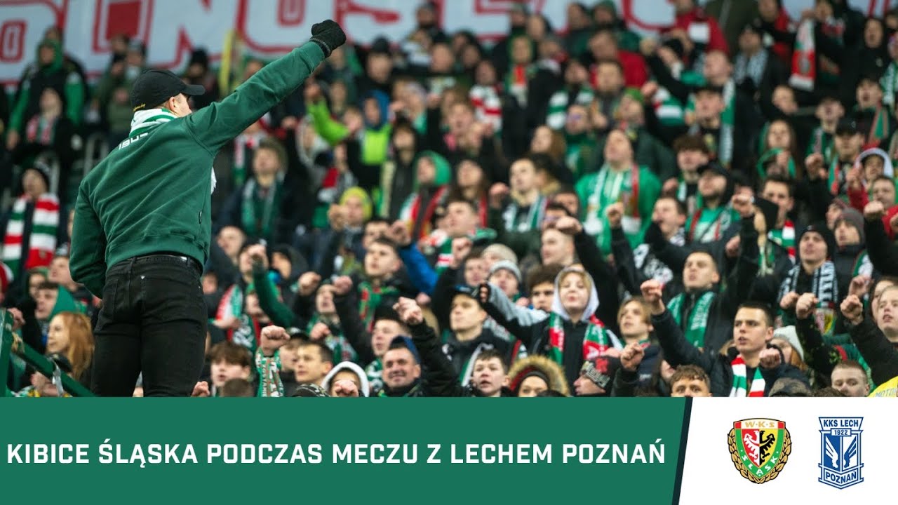 KIBICE: Doping kibiców Śląska w meczu z Lechem Poznań