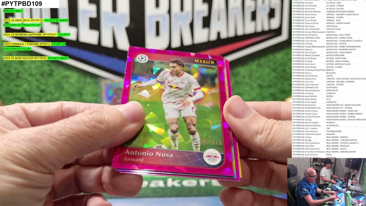2024-25 Topps UEFA Chrome MERLIN Club Competitions Soccer BREAKERS DELIGHT Case Break #PYTPBD109