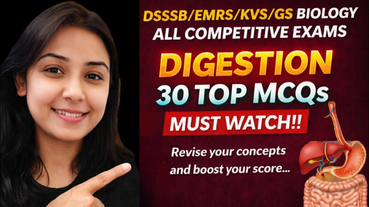 Top 30 MCQS|DIGESTIVE SYSTEM|DSSSB/KVS/EMRS/GS BIOLOGY| TGT SCIENCE PGT BIOLOGY#ermrstier2#kvs#dsssb