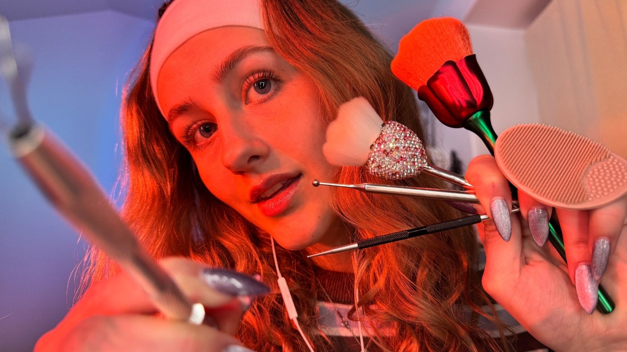 ASMR Visual Triggers to Make You Sleep 💗 Face Tracing, Brushing & Soft Spoken Personal Attention