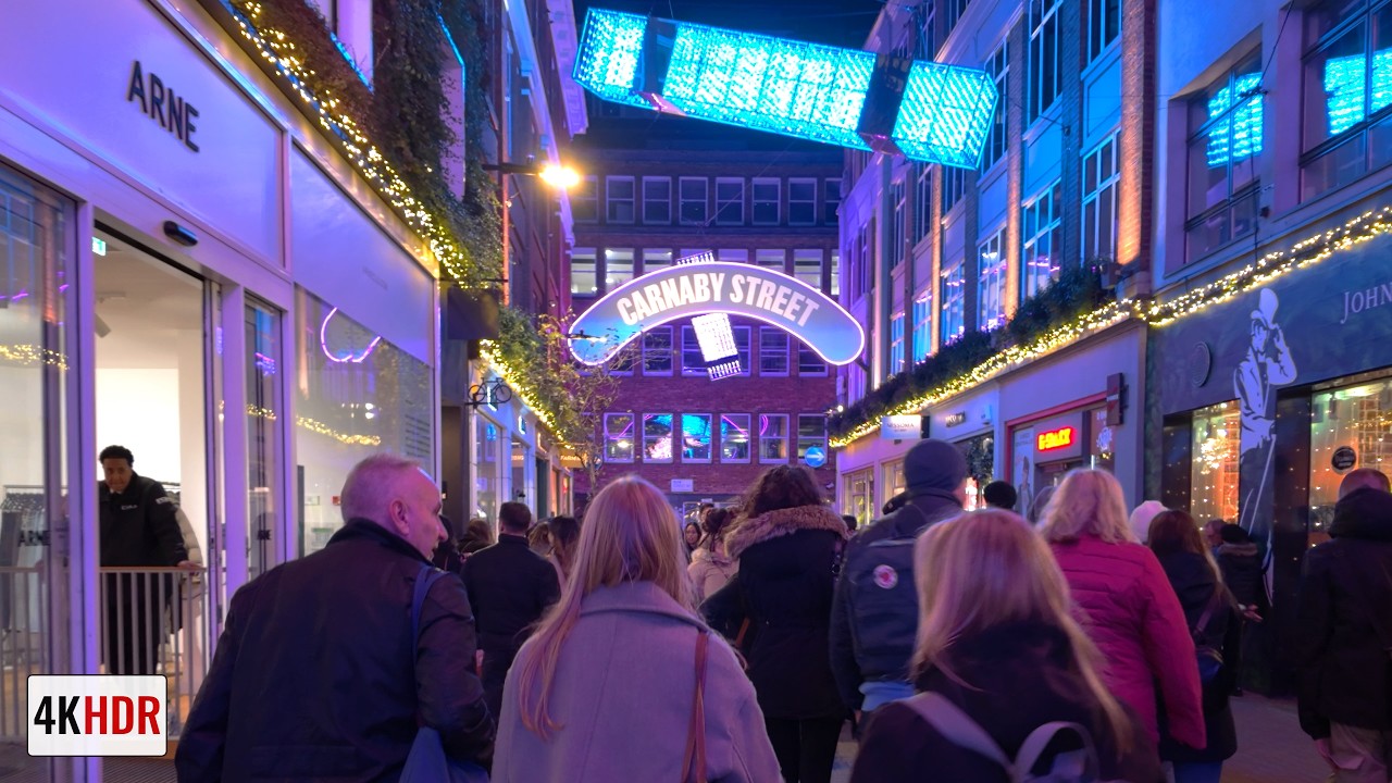 Regent Street & Carnaby Street at Christmas | London Walk &bull; 4K HDR POV
