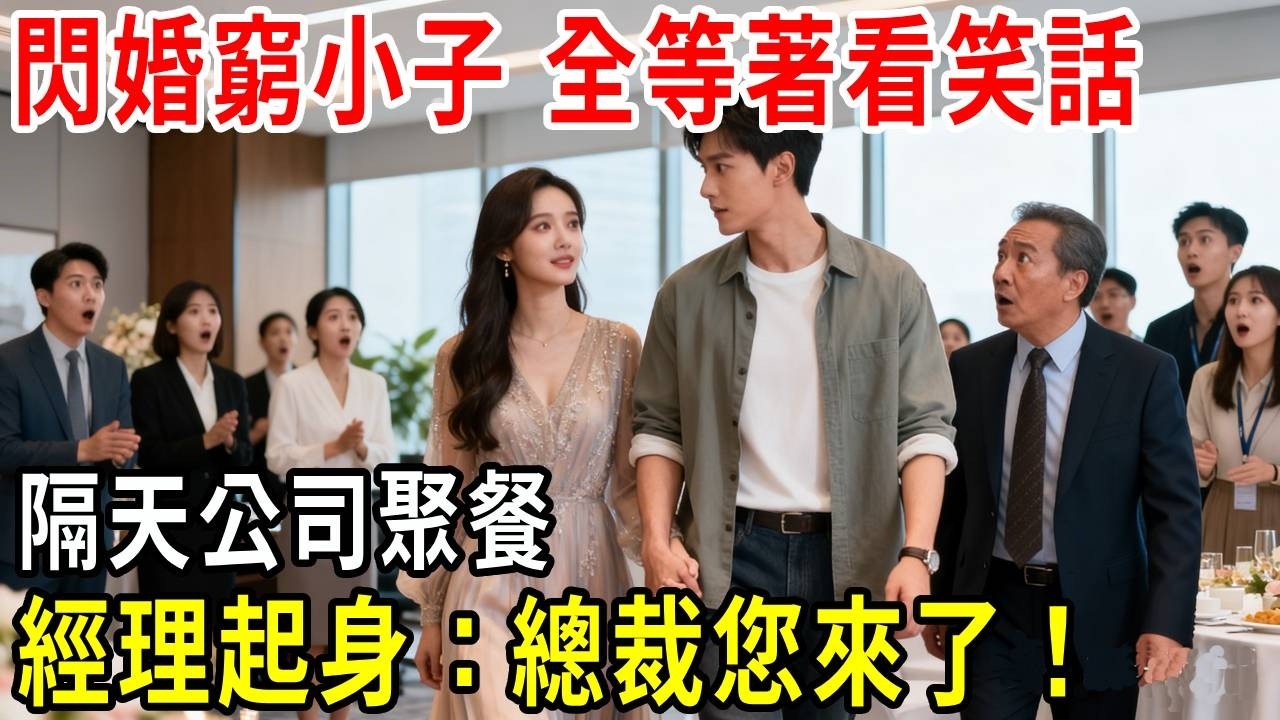 閃婚窮小子，同事全等著看我笑話，隔天公司聚餐，經理看到我老公立刻起身：總裁您來了！所有人傻眼！#掉馬甲#甜寵 #閃婚#情感故事 #霸道總裁 #婚姻#都市愛情 #先婚後愛 #霸道總裁 #灰姑娘#爽文