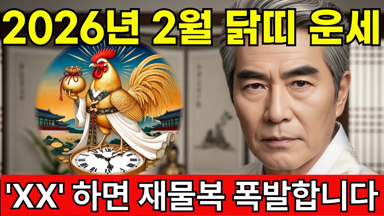 [닭띠 운세] 2026년 2월 닭띠 운세 'XX'하면 재물운 폭발합니다. 지금 당장 확인하십시오. | 재물운 | 풍수인테리어 | 금전운 | 부자풍수 | 로또운세 | 띠운세 |