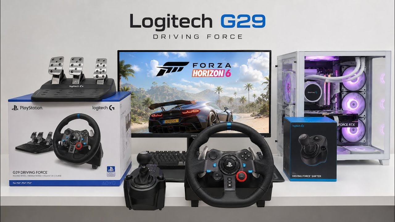 🎮Logitech G29 Steering Wheel for PS4/PS5/PC + Shifter logitech unboxing + Gameplay 🔥