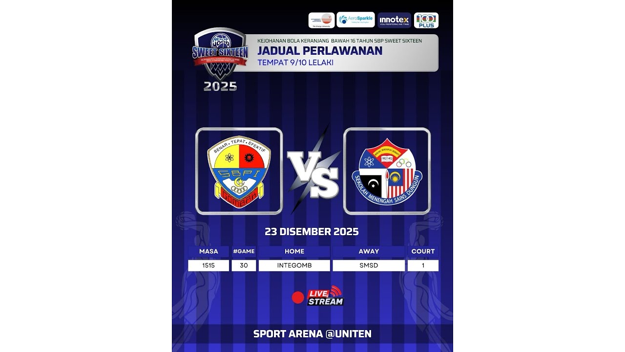 KEJOHANAN SWEET 16 2025 TEMPAT 9/10 - INTEGOMB vs SMSD