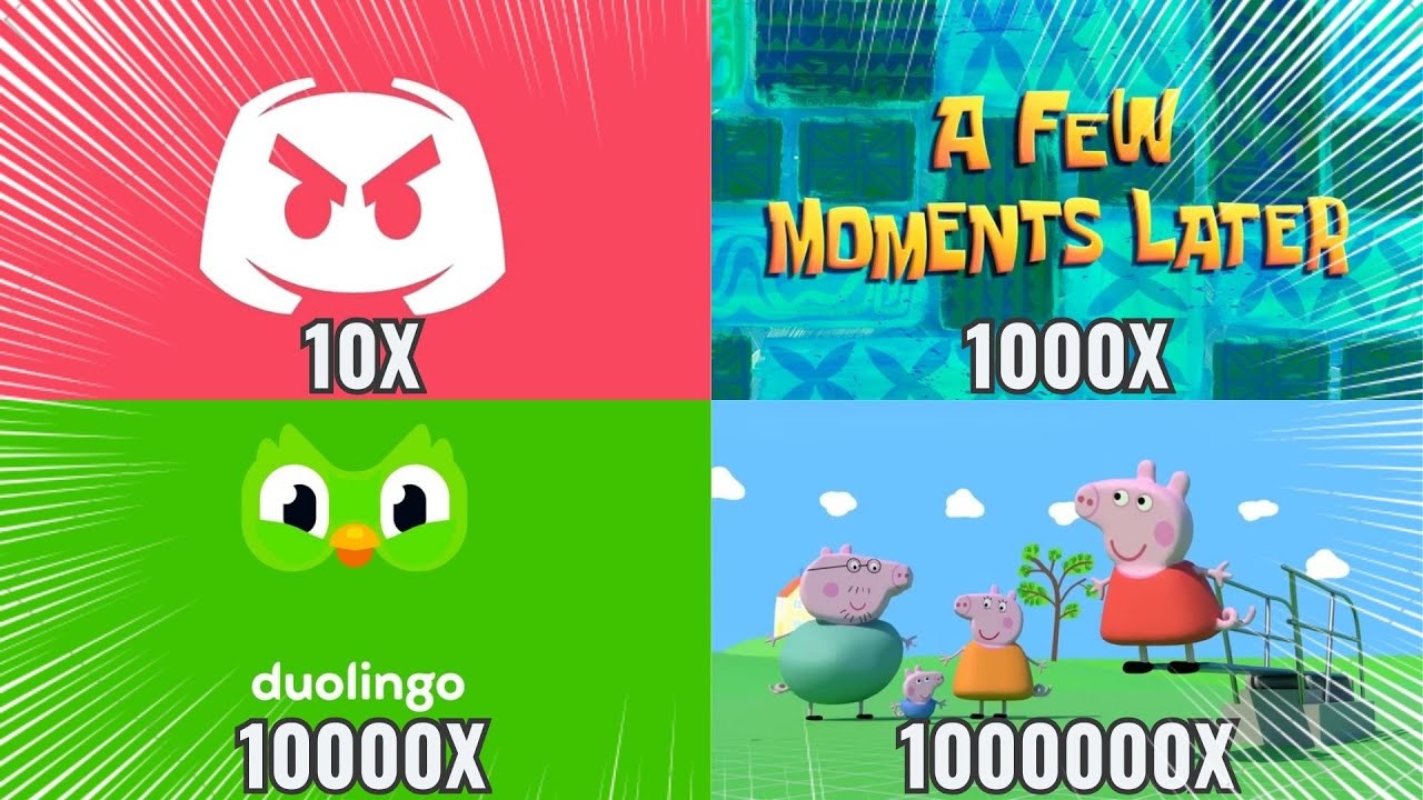 Peppa Pig Parodies, Discord Call Remix, A Few Moments Later, Duolingo Intro Getting 1000000X Fast