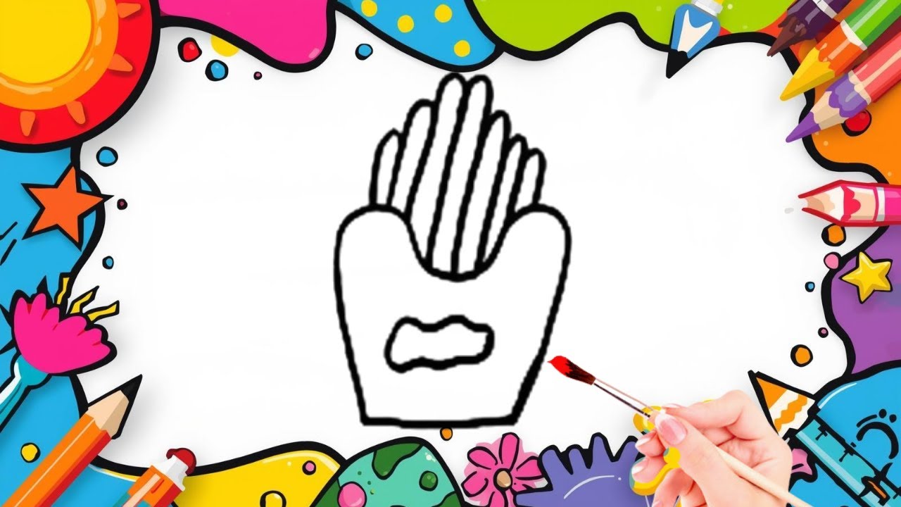 How To Draw cute Popcorn Drawing, Painting & Coloring For Kids and Toddlers_🌈🎨 🐋