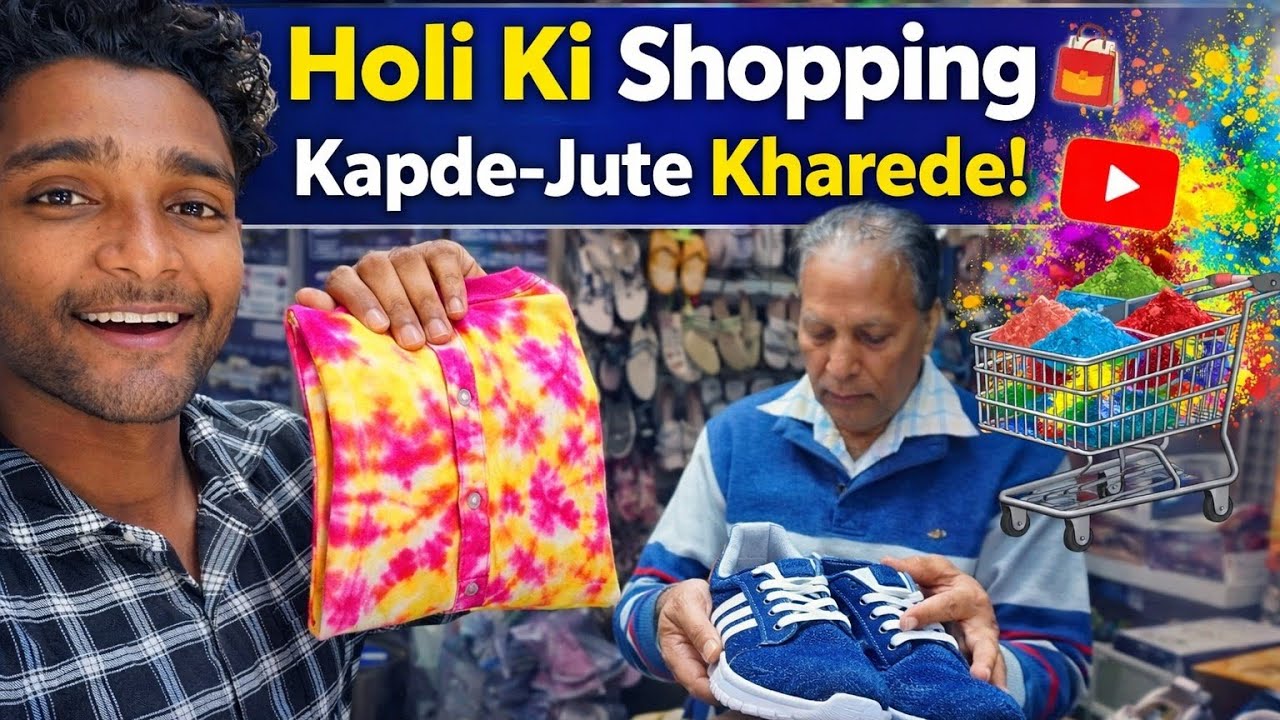 Market Mein Holi Ki Dhamaal Shopping 🛒 Full Family Ke Liye! | @Sonu Verma Vlogs public place video 😱