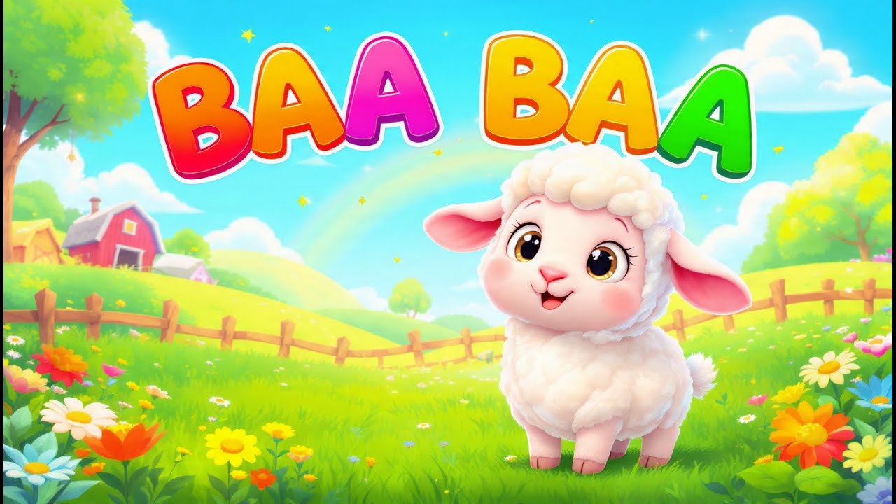 🐑 Baa Baa Bright Sheep 🌈🎶 | Original Farm Rhyme for Kids