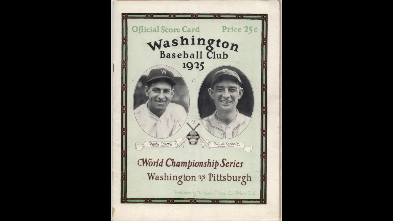 World Series - The Lineups - 1925 - Pittsburgh Pirates vs Washington Senators