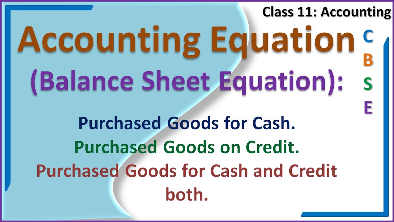 Accounting Equation, Accounting Equation, Purchased Goods for Cash, Purchased Goods on Credit, Purch