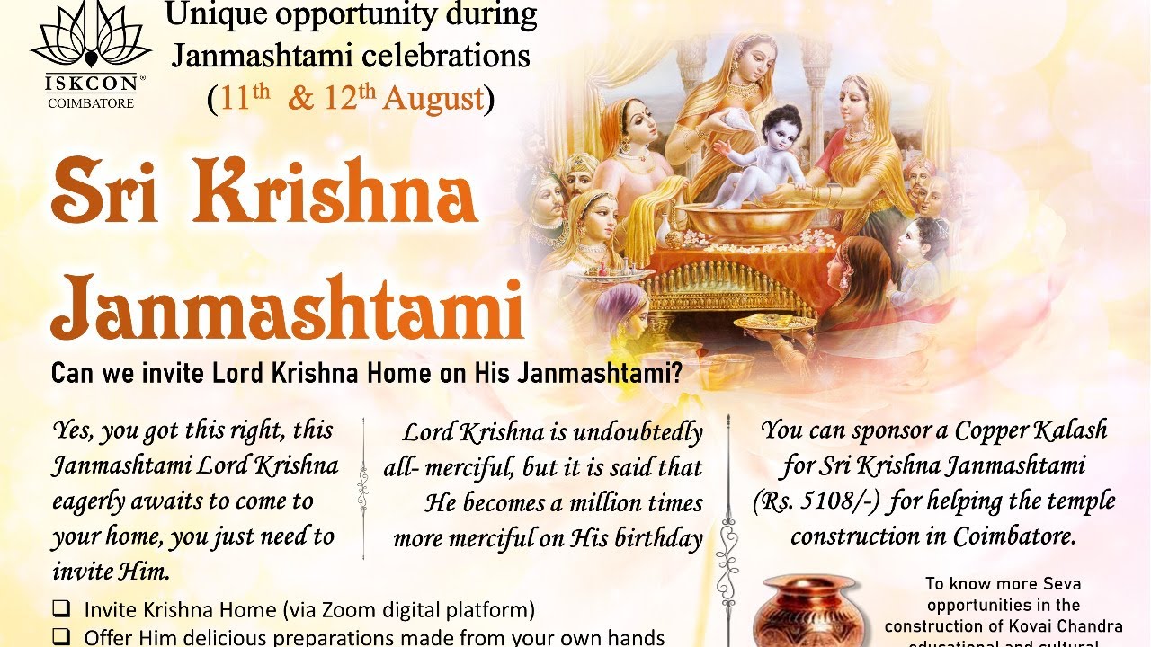 Sri Krishna Janmashtami 2020  | ISKCON Coimbatore 11-Aug-2020