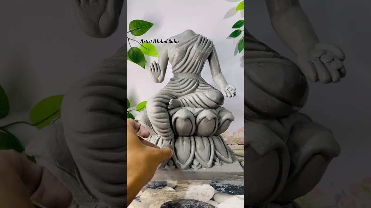 Laxmi mata idol making at home | easy clay art #youtubeshorts #shorts #clayart #laxmipuja #idol