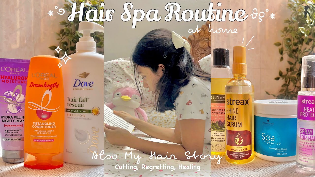 My At-Home Hair Spa Routine 🧖🏻&zwj;♀️✨ + Honest Hair Journey 💇🏻&zwj;♀️🍓 Aesthetic & Relaxing 🍹