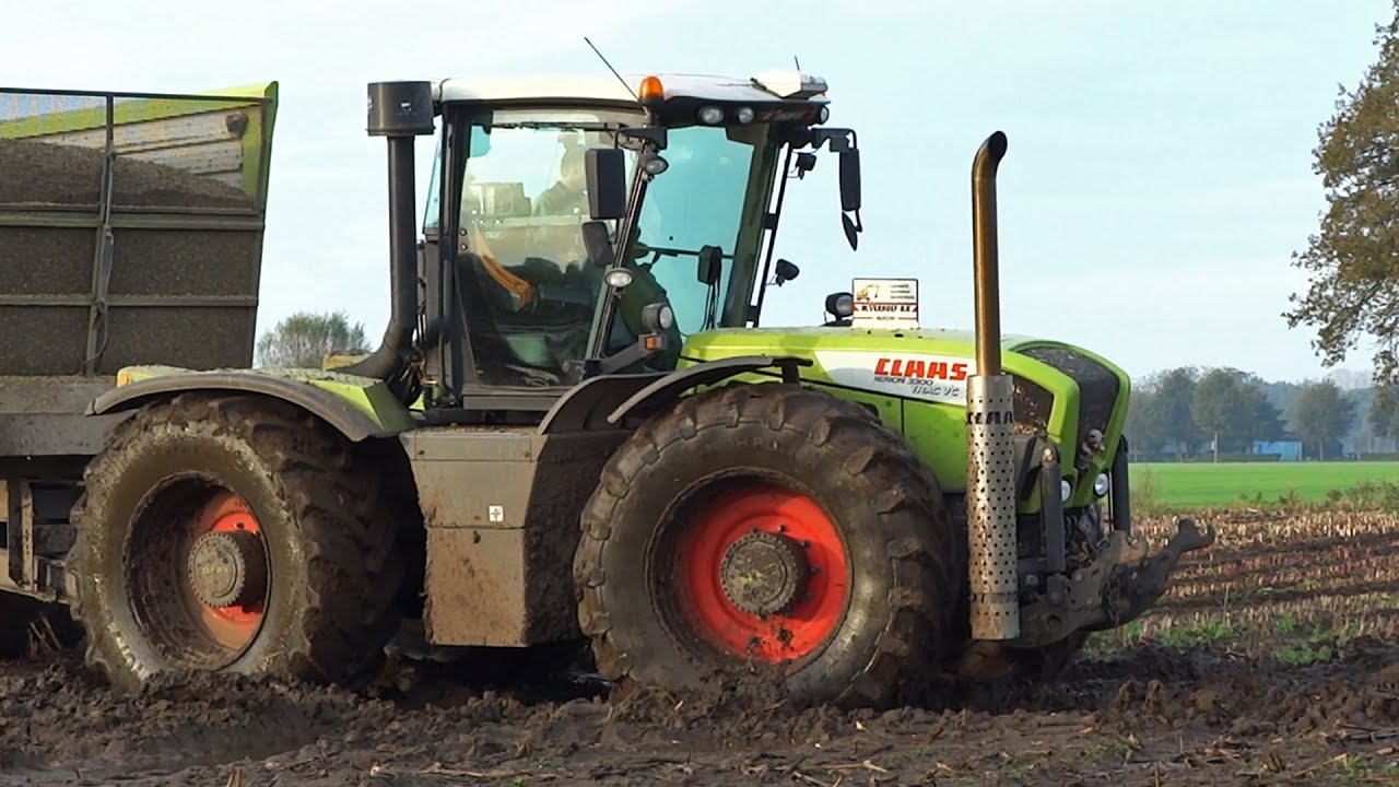 Mais Silage In The Mud | Claas Xerion + New Holland T7070 | Modderen | M. Verhoef