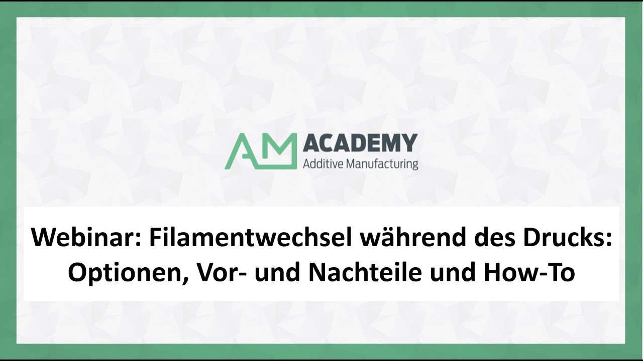 Filamentwechsel während des Drucks mit dem Raise3D Pro3 Plus - Webinar - Deutsch