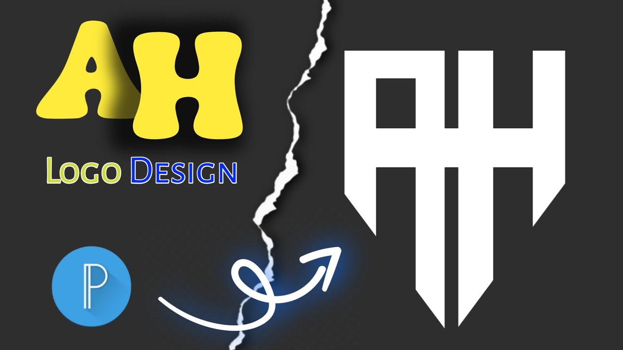 AH Logo Design in pixellab || pixellab tutorial video in mobile 📲 @BRIGHT-i9h