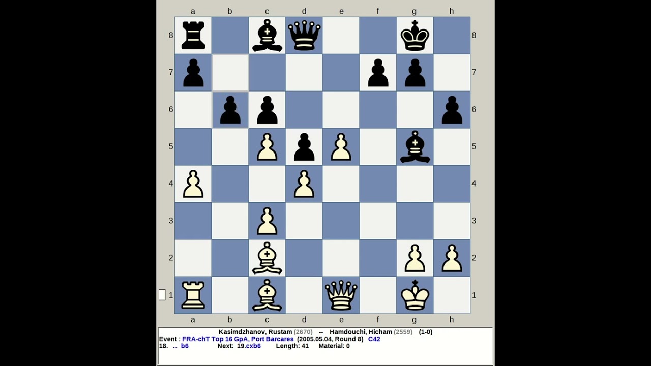Kasimdzhanov, Rustam vs Hamdouchi, Hicham | France Chess Top 16 GpA 2005, Port Barcares Spain