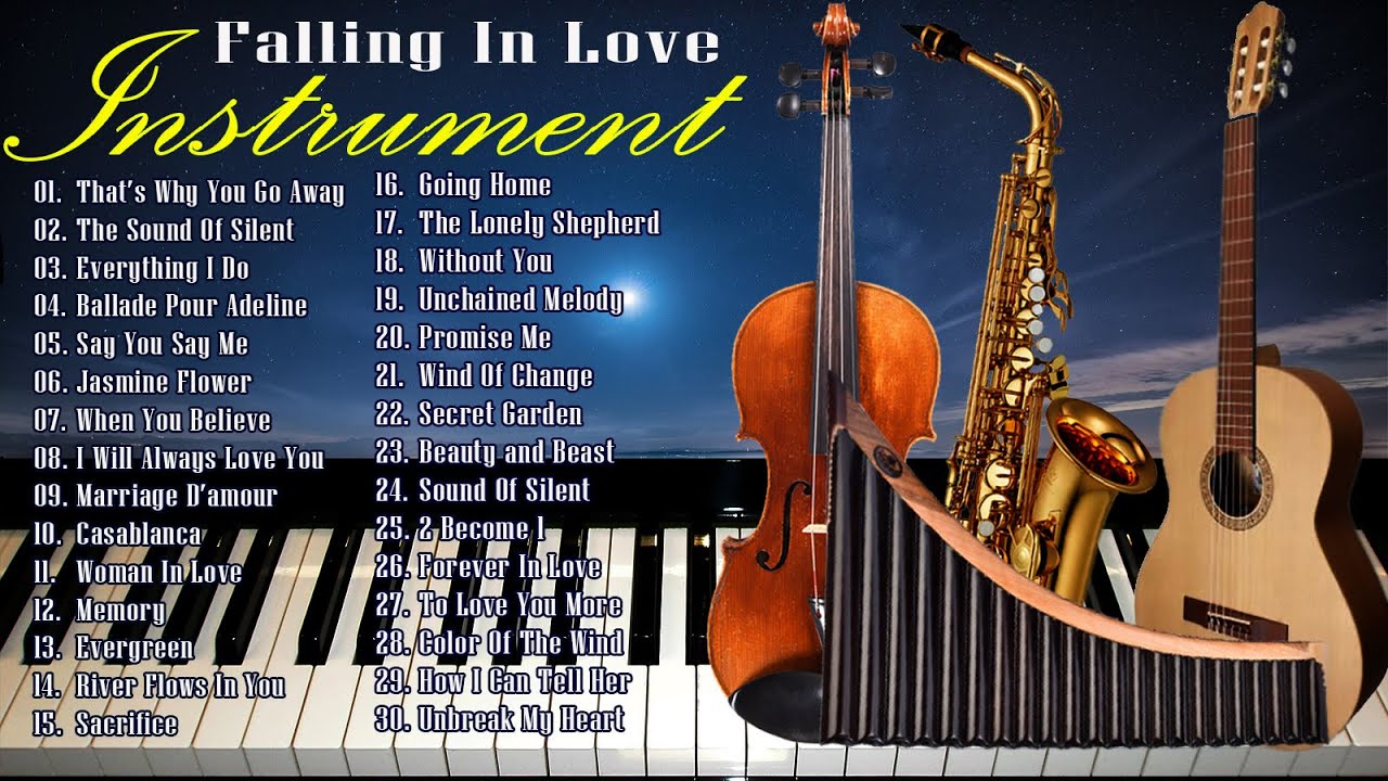 Top 100 Sax, Violin, Guitar, Piano, Flute Instrumental Love Songs - Best Relaxing Instrumental Music