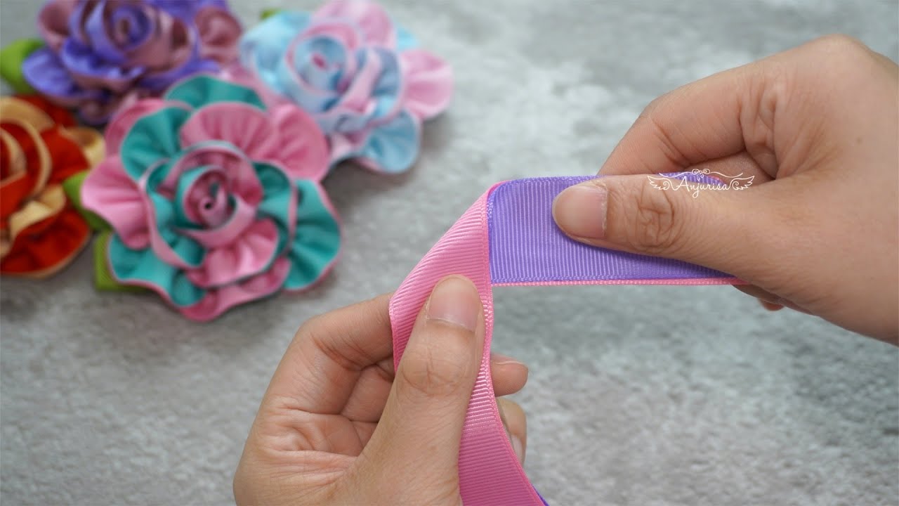 My SECRET to Make Pretty ROSE out of Ribbon ❤️ Remaking My Old Video for Grosgrain Ribbon Rose