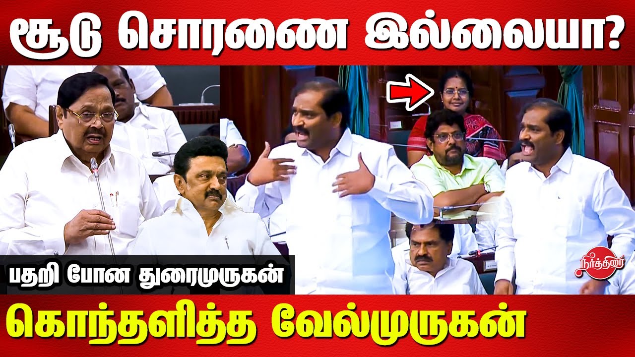 எங்களுக்கு சூடு சொரணை இல்லையா? TVK Velmurugan angry speech at TN Assembly | Duraimurugan