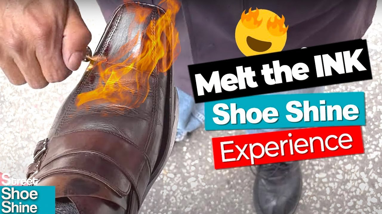 ASMR чистка обуви ОГОНЬ 🔥🔥🔥 Растапливаем чернила #asmr #shoeshine
