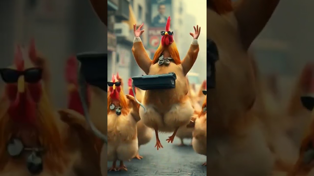 DJ murga song funny video chicken dancing rooster crowing #shortsvideo