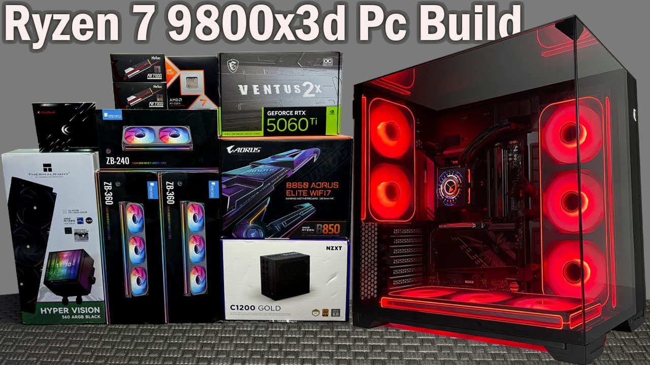 Building Gaming pc Ryzen 79800X3D with  RTX 5060 Ti Game Test