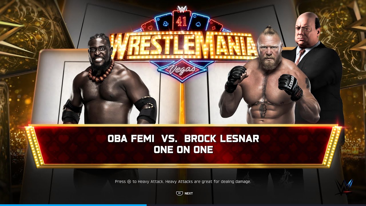 Oba Femi vs Brock Lesnar WWE Wrestlemania 42