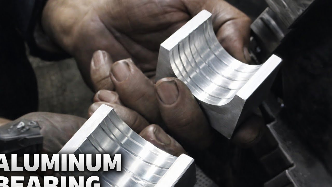 Making a Two-Piece Aluminum Bearing with Oil Groove 😱 | So Smooth It’s Satisfying