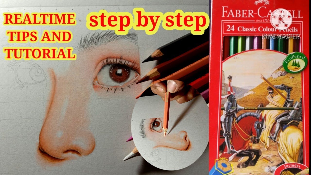 How to Draw nose tutorial using color pencil | faber castell classic colour pencil | realtime