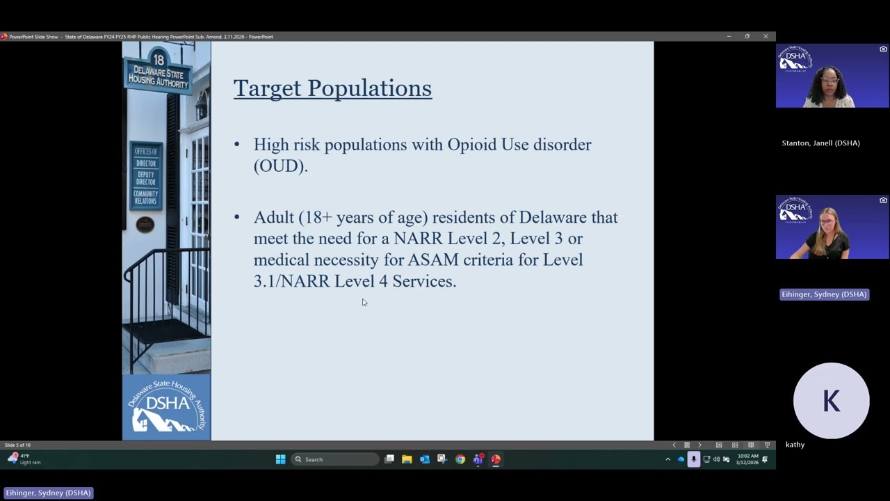 Recovery Housing Program Public Hearing 3.12.26