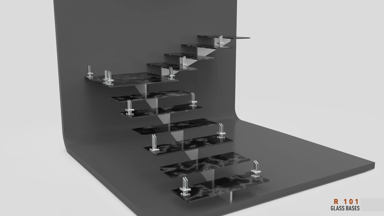 Railtech Aluminium R 101 Glass Bases Railing System Installation