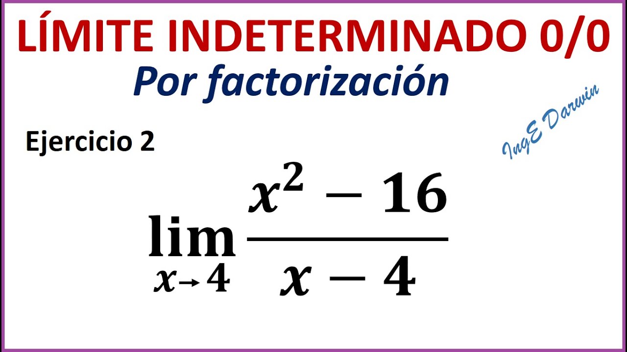 Límite indeterminado 0/0 por factorización l Ejercicio 2