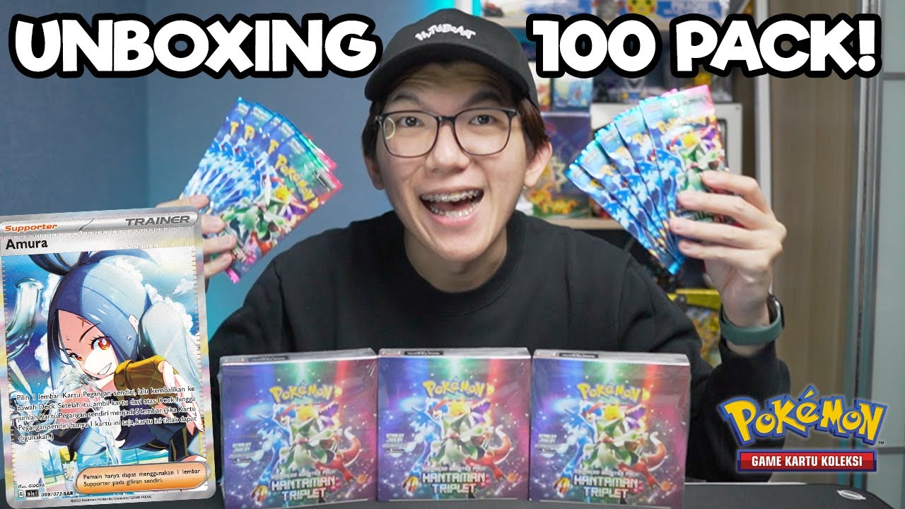 TERNYATA SERI INI BAGUS!! Unboxing 100 Pack Hantaman Triplet - Unboxing Kartu Pokemon