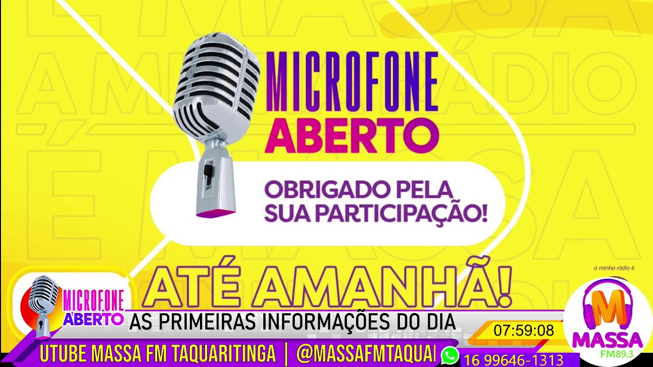 MICROFONE ABERTO TAQUARITINGA MASSA FM 19/03/26De Segunda a Sexta das 06:00 as 08:00