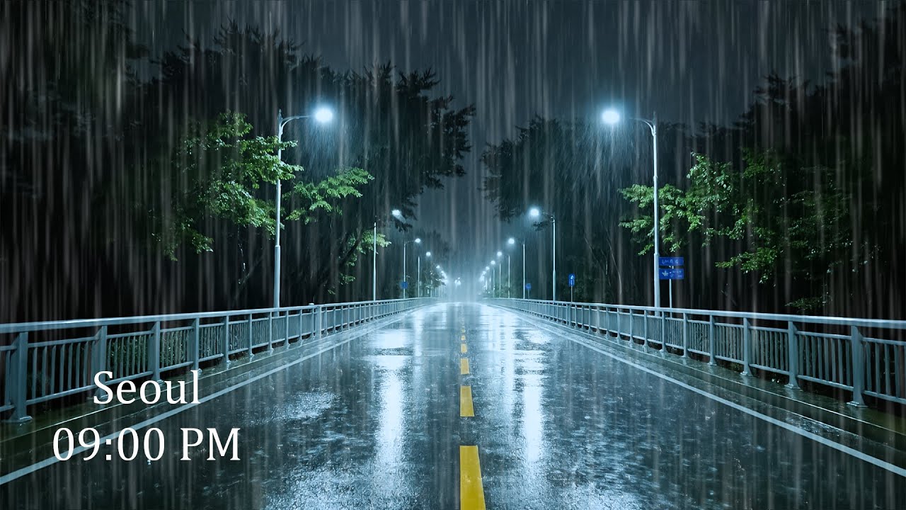 Night Rain on a Peaceful Park | ASMR Calming Rain to Deep, Restful Sleep