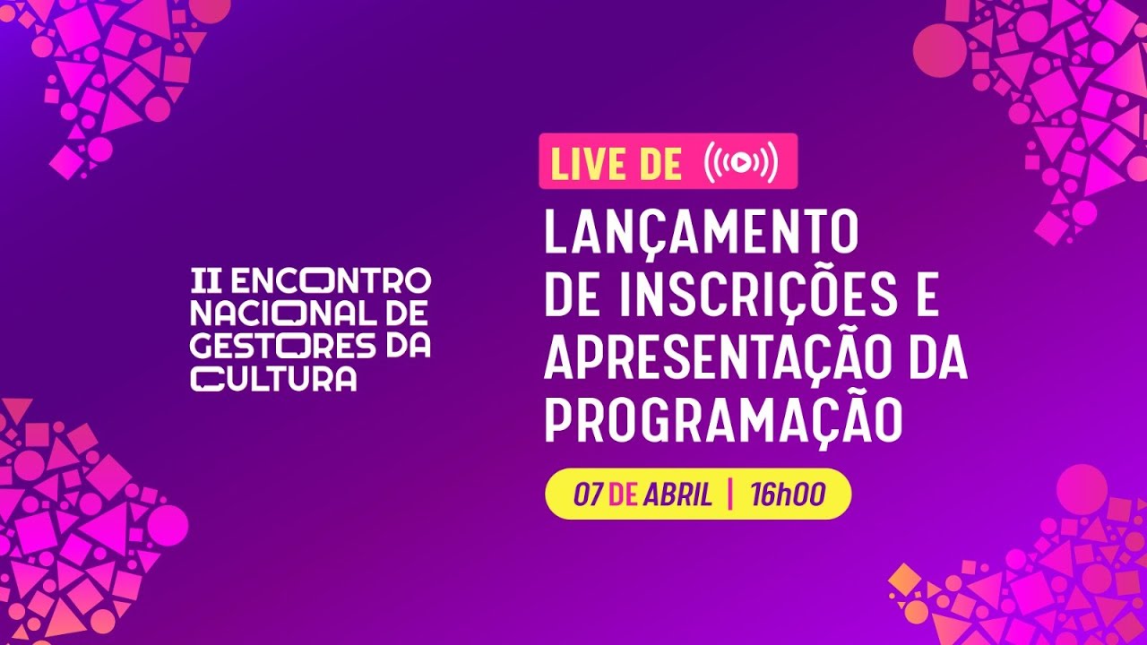 SEGUNDA-FEIRA 07/04 às 16h | Lançamento das INSCRIÇÕES para o II ENGCult