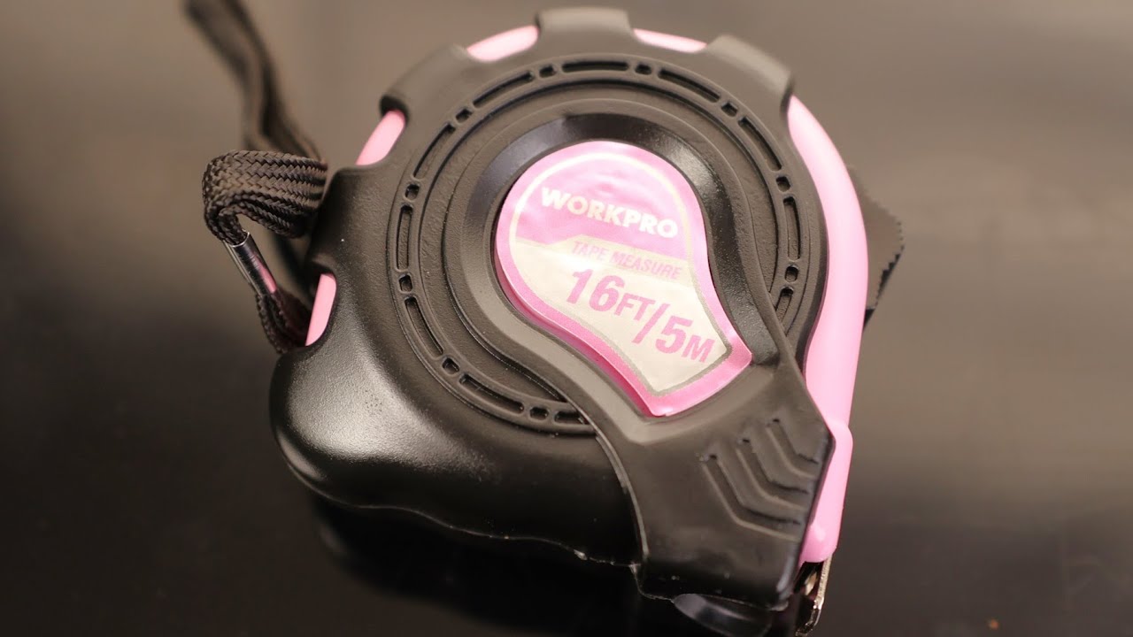 WORKPRO 16FT Pink Tape Measure, Inch/Metric Easy Read Measuring Tape, Retractable Lightweight