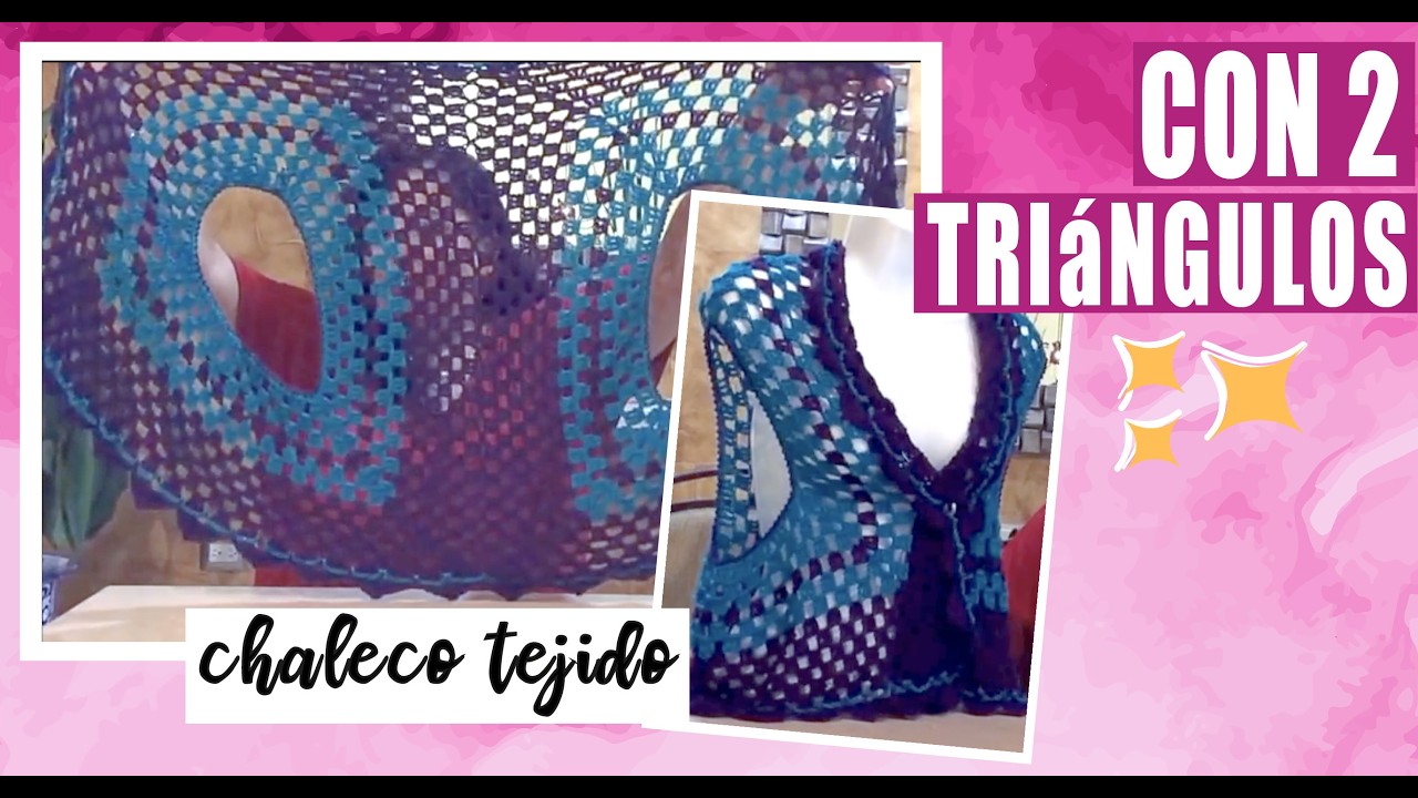 ✨ Chaleco de Dos Triángulos en Puntada de Casitas | Perfecto para Principiantes con LAURA CEPEDA