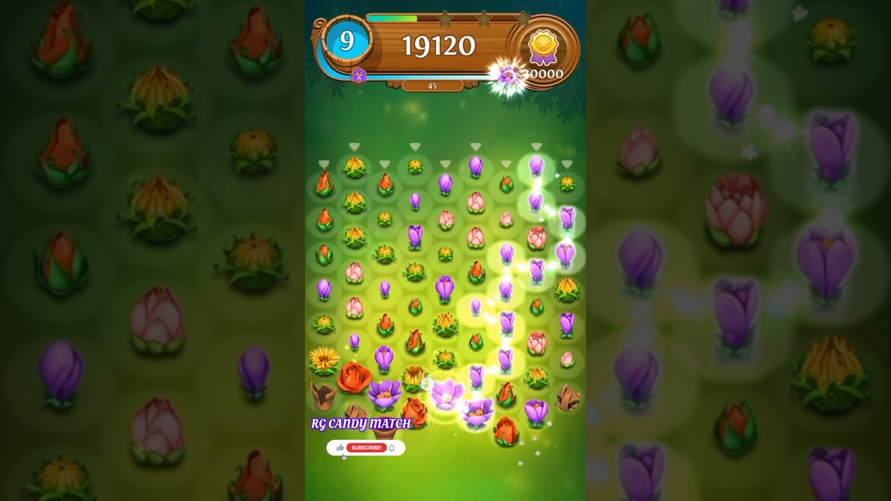 🌼Blossom Blast Saga Level 6 Score 57190 | Target Score 30000 🖕#gameshorts  #rgcandymatch #blossom